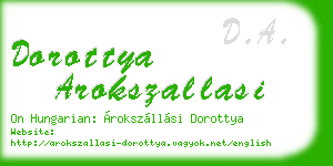 dorottya arokszallasi business card