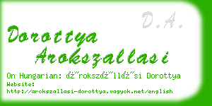 dorottya arokszallasi business card